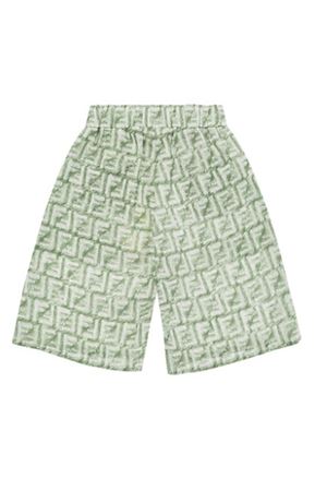 bermuda in lino verde FENDI KIDS | JMF473AQTQF1MTQ